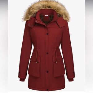 BEYOVE Women’s Burgundy Winter Parka. Various Sizes.